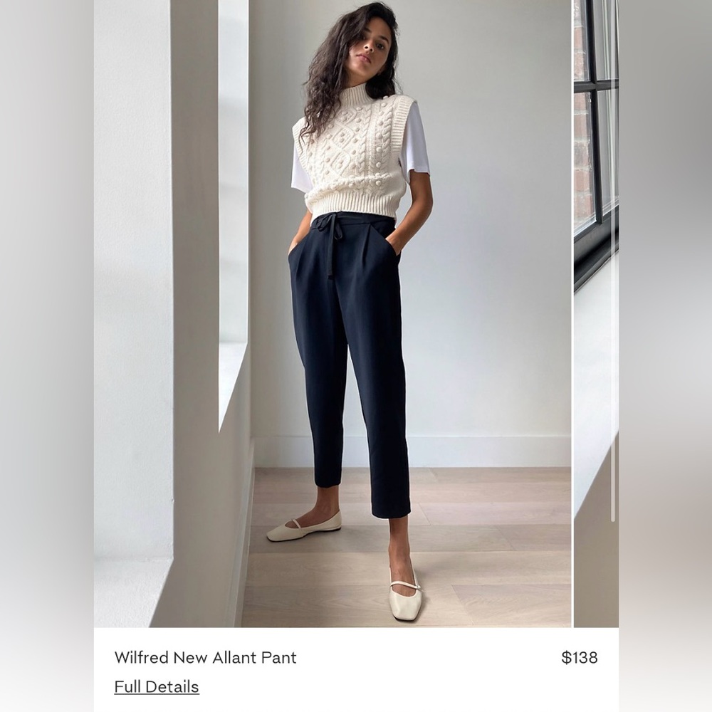 Wilfred Black Ankle Cropped Pants